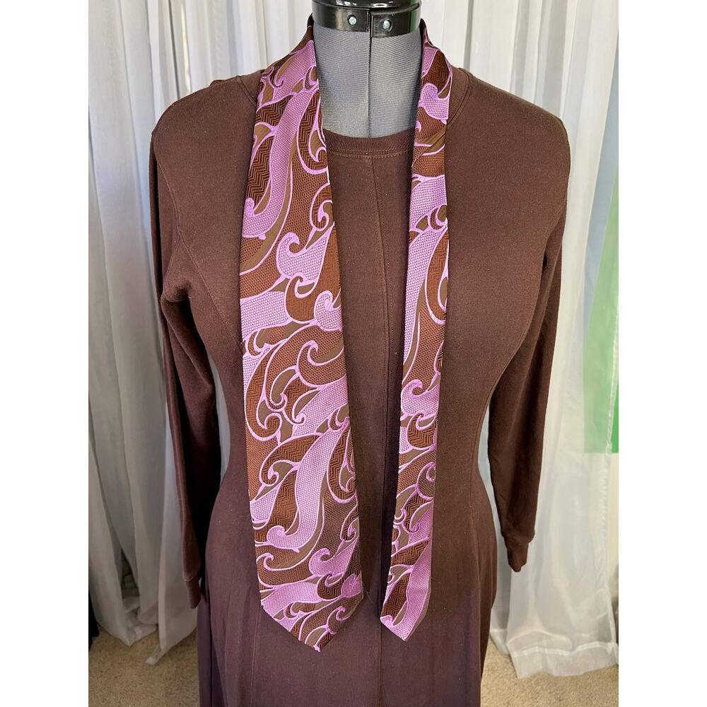 tie swirl groovy 1960s wide purple brown - Picture 4 of 8